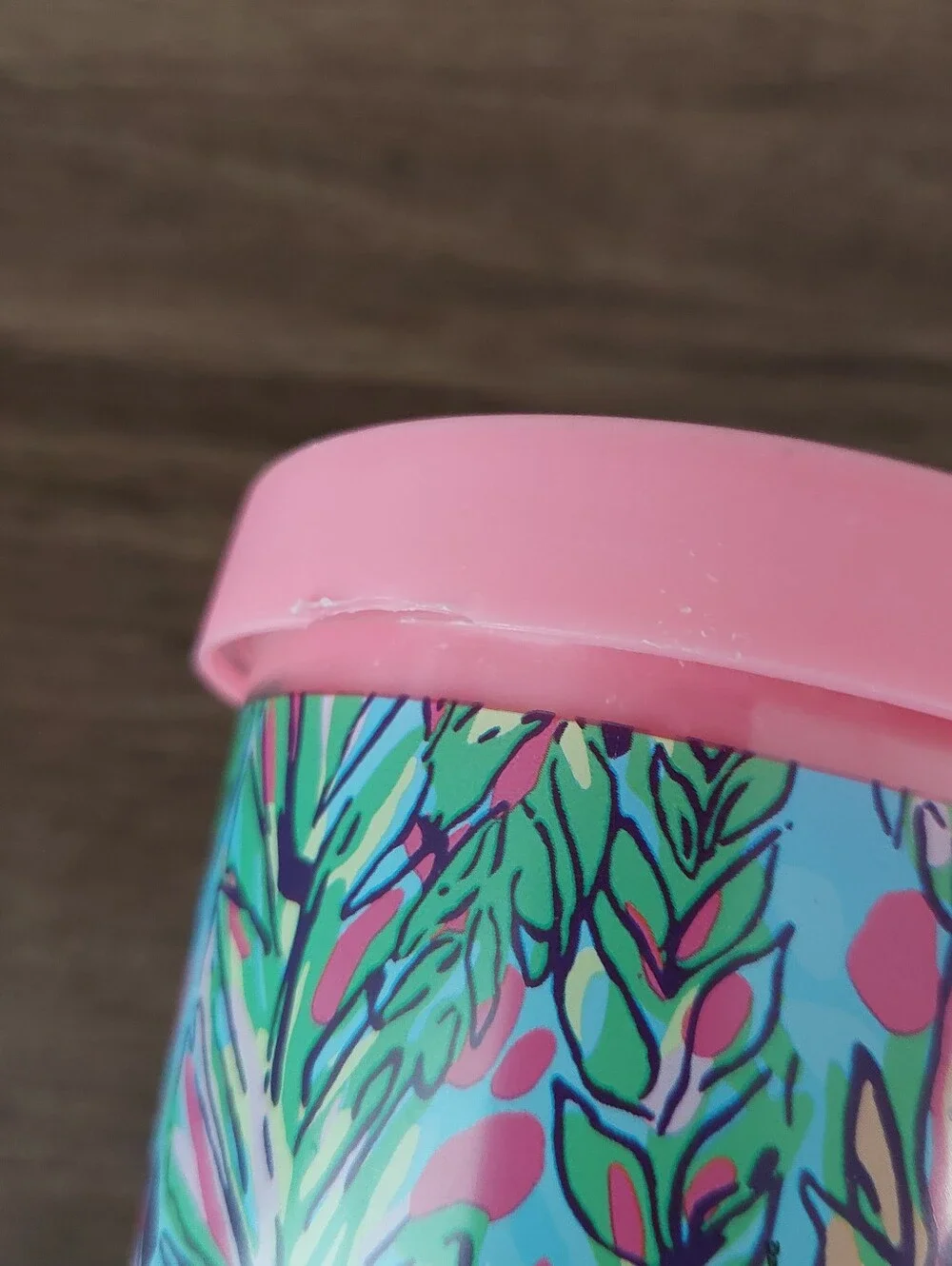 Lilly Pulitzer Travel Tumbler Pink Blue 24oz Floral Giraffe Print